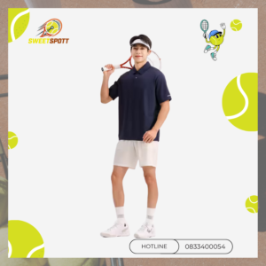 Áo polo tennis- Essential Xanh navy